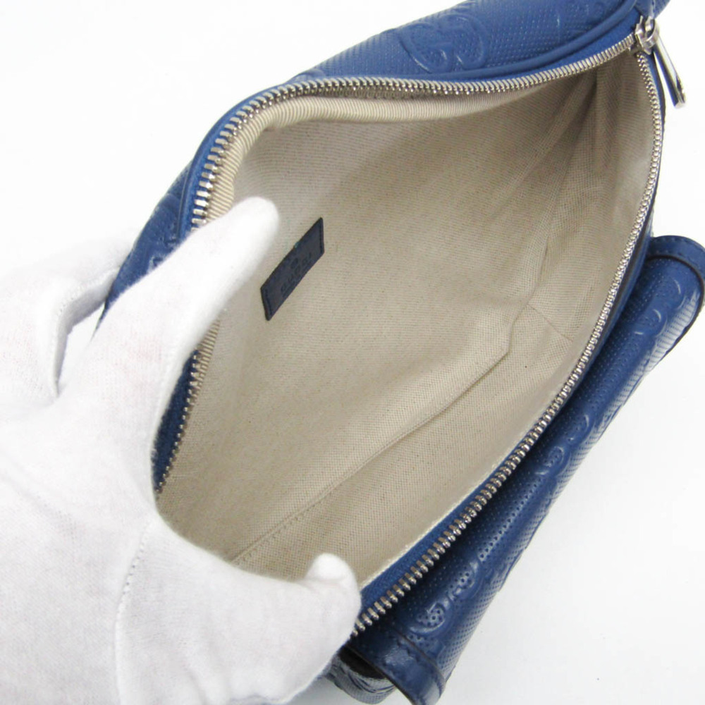 GUCCI Blue Leather Fanny Pack - Picture 4 of 12